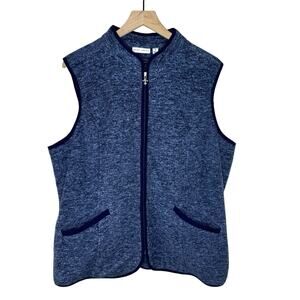 Susan Graver Women’s Fleece Full Zip Vest Size 1X Pockets Coastal Grandma